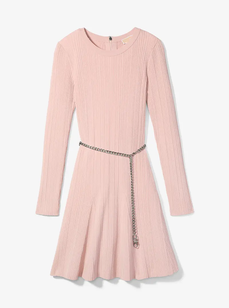 MK Abito in maglia stretch con cintura - Rosa - Michael Kors miniatura 2