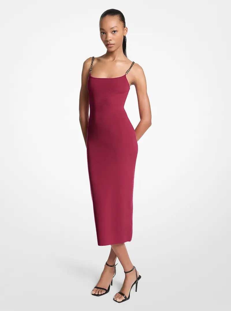 MK Abito longuette in misto viscosa con decorazioni - Viola - Michael Kors