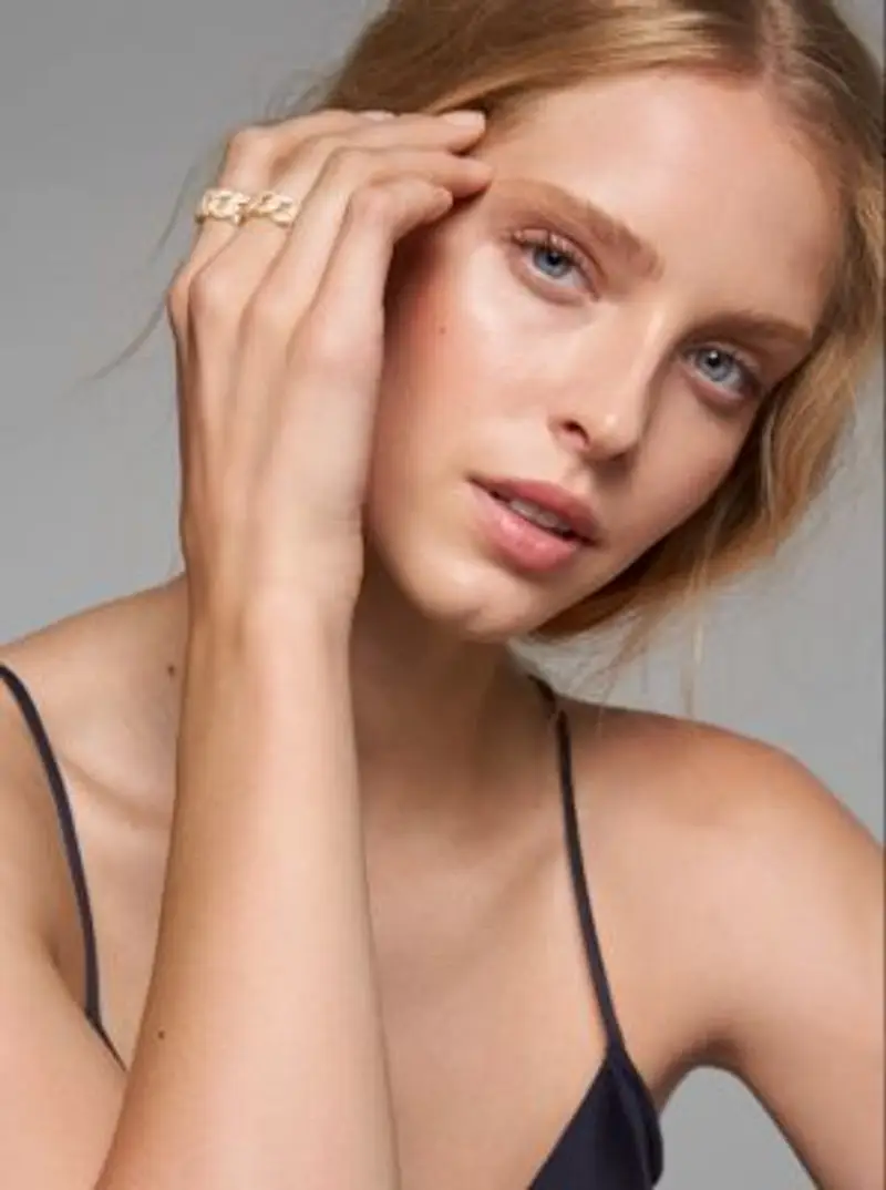 MK Anello con maglie a catena in argento sterling con placcatura in metallo prezioso e pavé - Oro - Michael Kors miniatura 2