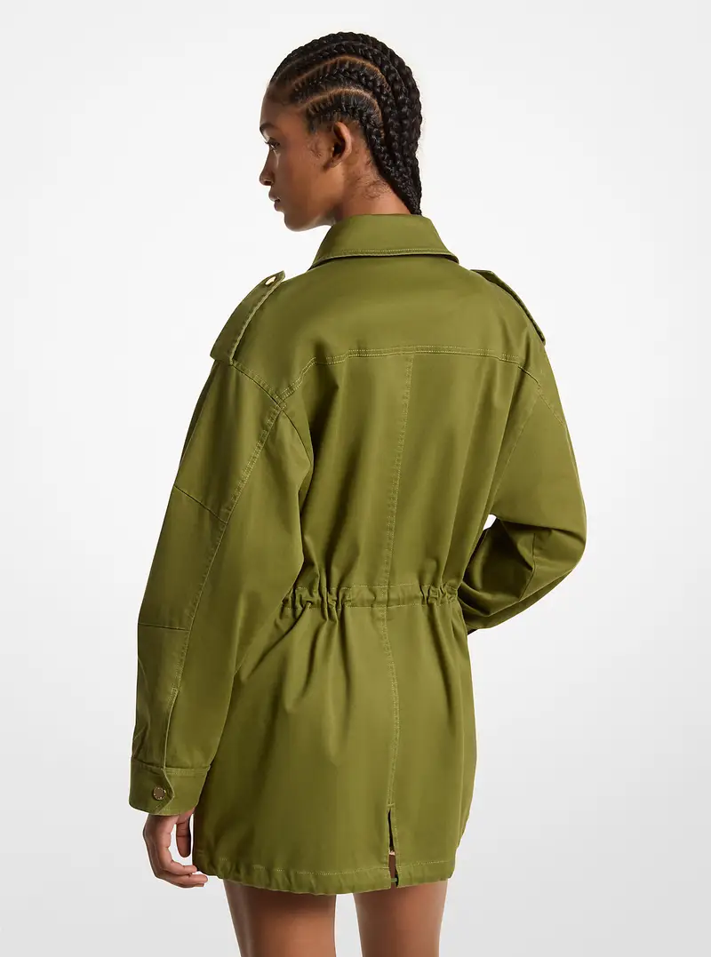 MK Anorak in cotone biologico stretch - Verde - Michael Kors miniatura 2