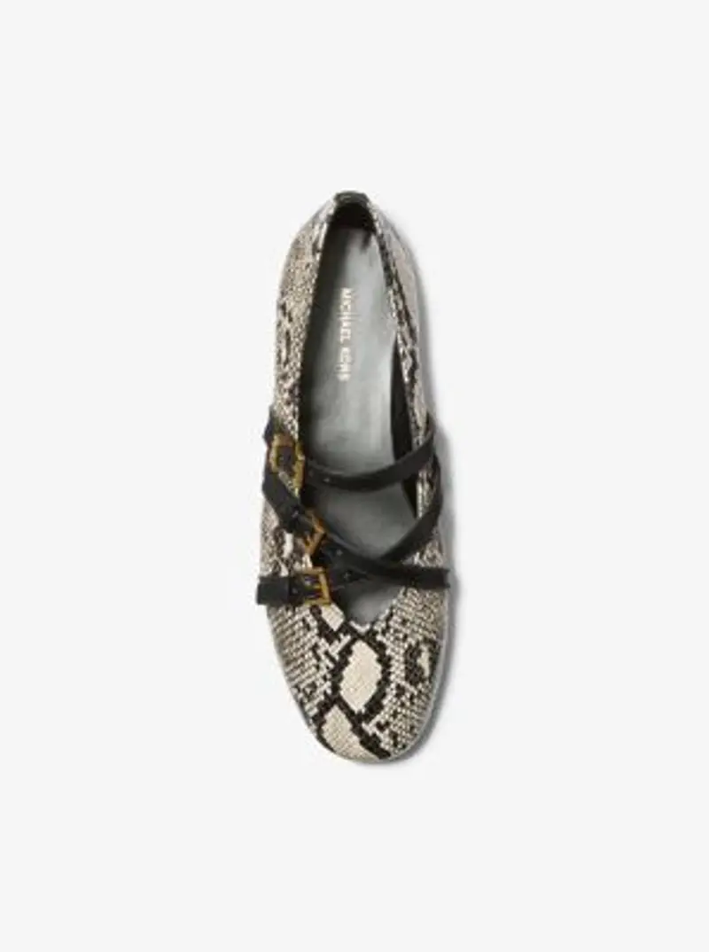 MK Ballerina Indy in pelle stampa serpente - Naturale - Michael Kors miniatura 2