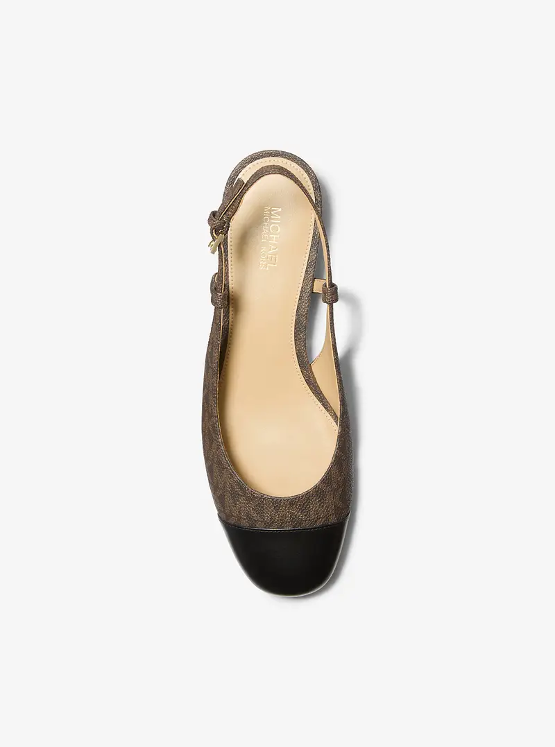 MK Ballerina slingback Perla Flex con stampa logo - Marrone - Michael Kors miniatura 2