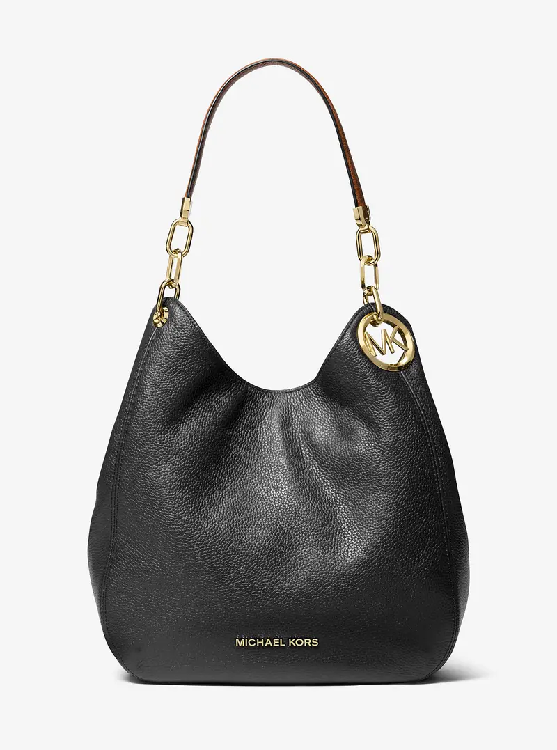 MK Borsa a spalla Lillie grande in pelle martellata - Nero - Michael Kors