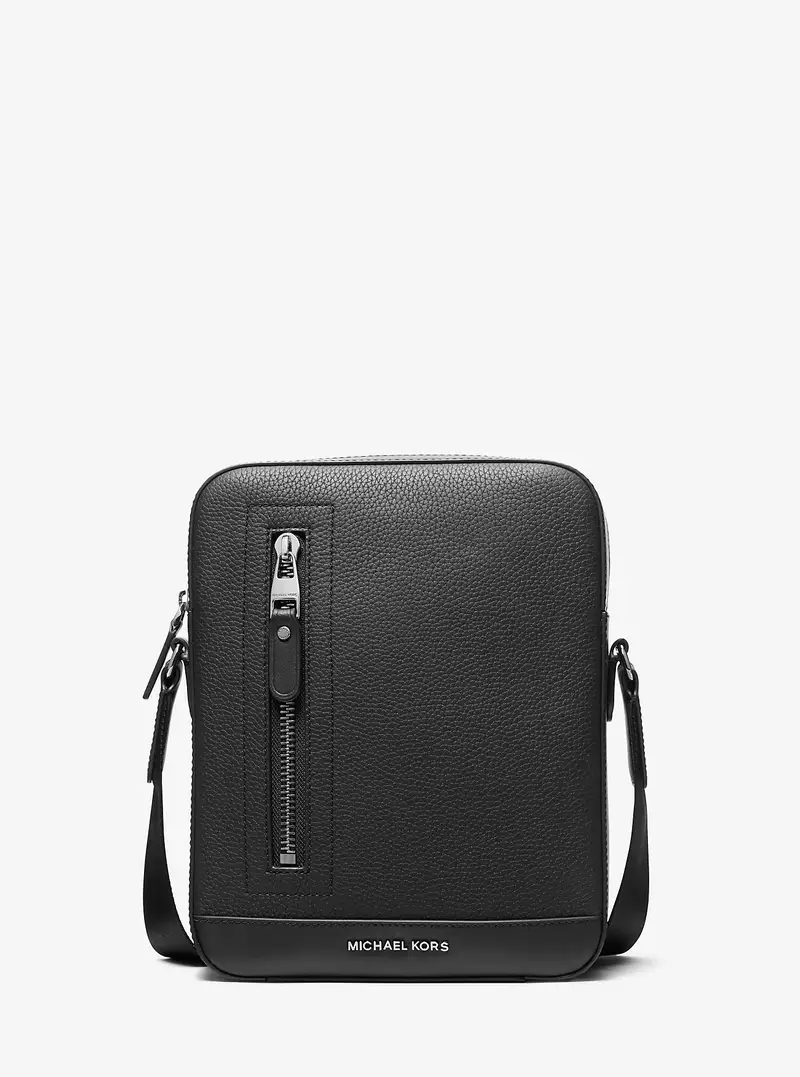 MK Borsa da viaggio Hudson in pelle martellata - Nero - Michael Kors miniatura 2