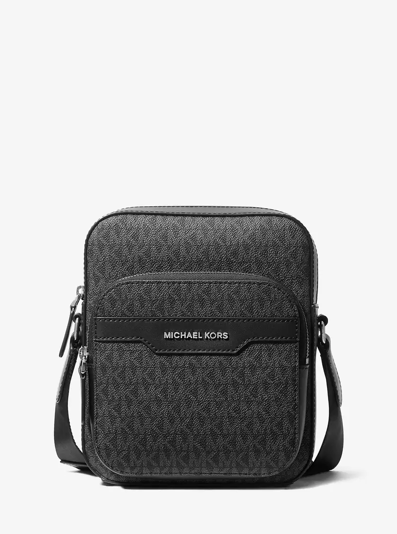 MK Borsa da viaggio Hudson mini con stampa logo - Nero - Michael Kors