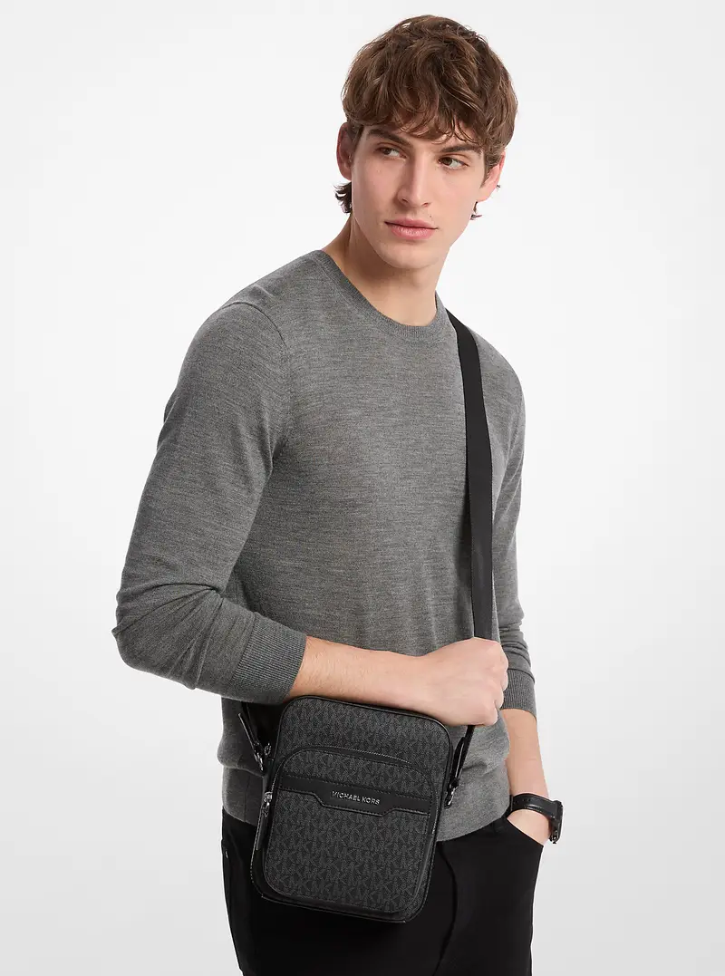 MK Borsa da viaggio Hudson mini con stampa logo - Nero - Michael Kors miniatura 2