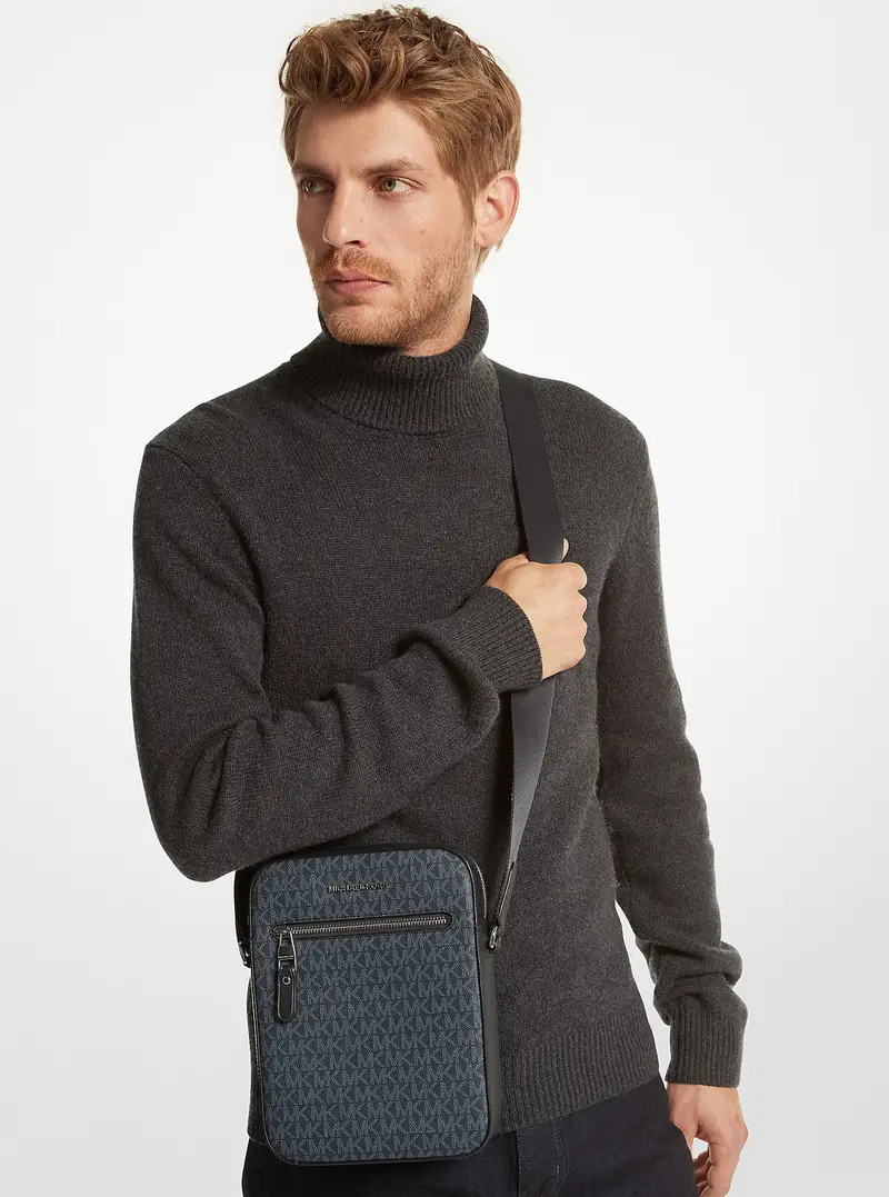 MK Borsa da viaggio Varick con logo - Blu - Michael Kors miniatura 2