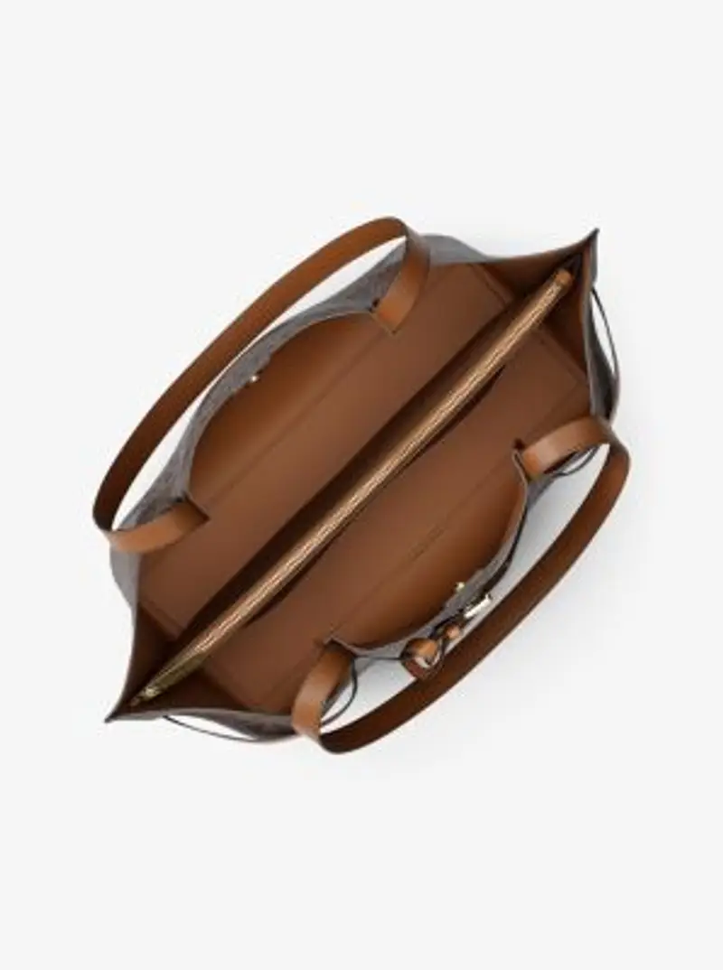 MK Borsa tote Emilia grande con stampa logo - Marrone - Michael Kors miniatura 3