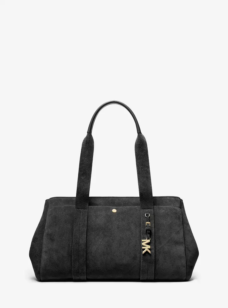 MK Borsa tote grande in pelle scamosciata Romee - Nero - Michael Kors