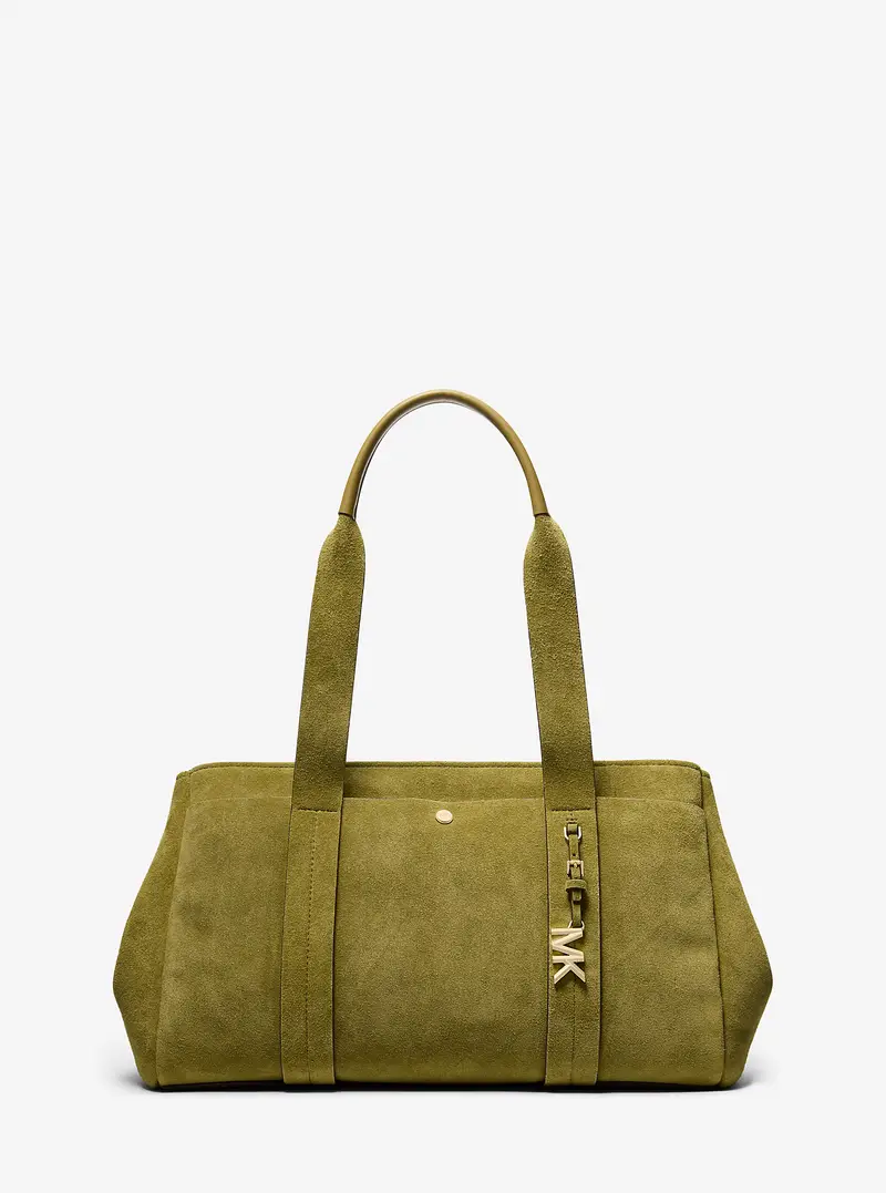 MK Borsa tote grande in pelle scamosciata Romee - Verde - Michael Kors miniatura 2