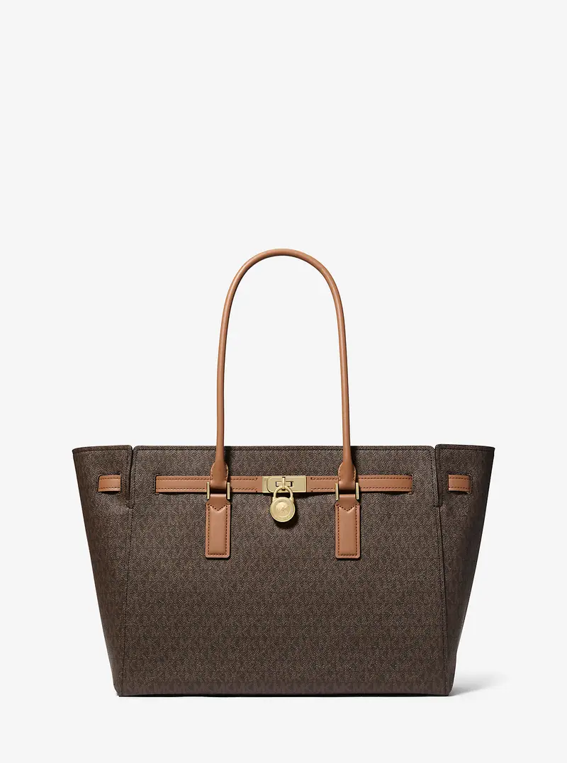 MK Borsa tote Hamilton Moderne grande con stampa logo - Marrone - Michael Kors