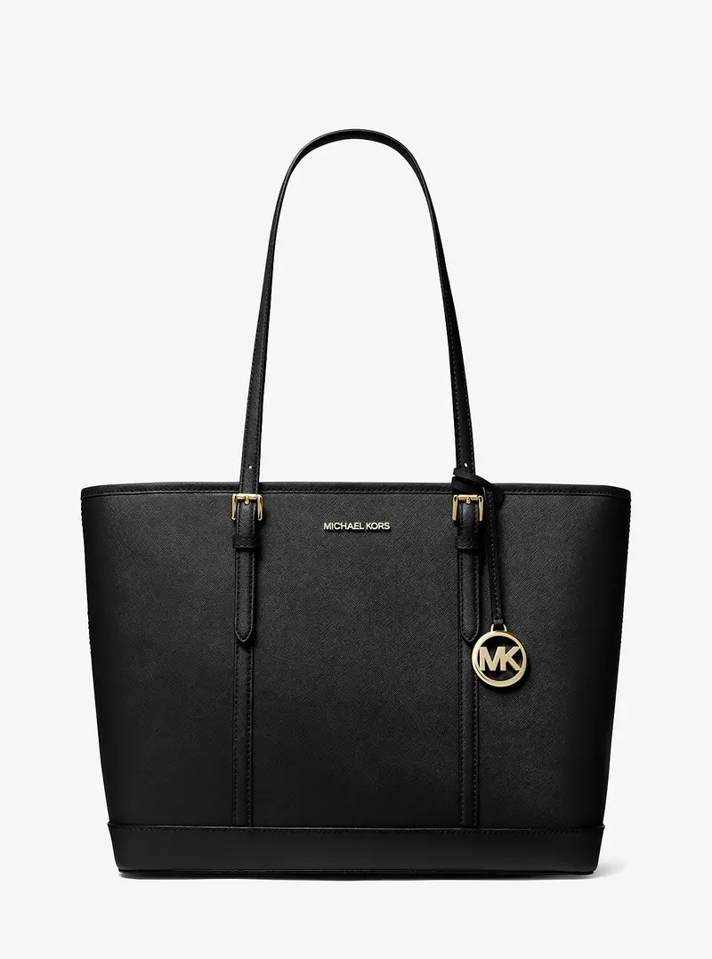 MK Borsa tote Jet Set Travel grande in pelle Saffiano - Nero - Michael Kors miniatura 3