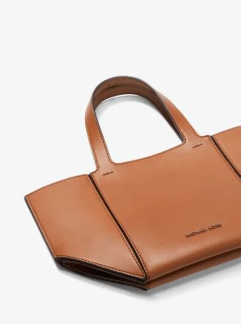 MK Borsa tote Jordi piccola in pelle - Marrone - Michael Kors miniatura 3