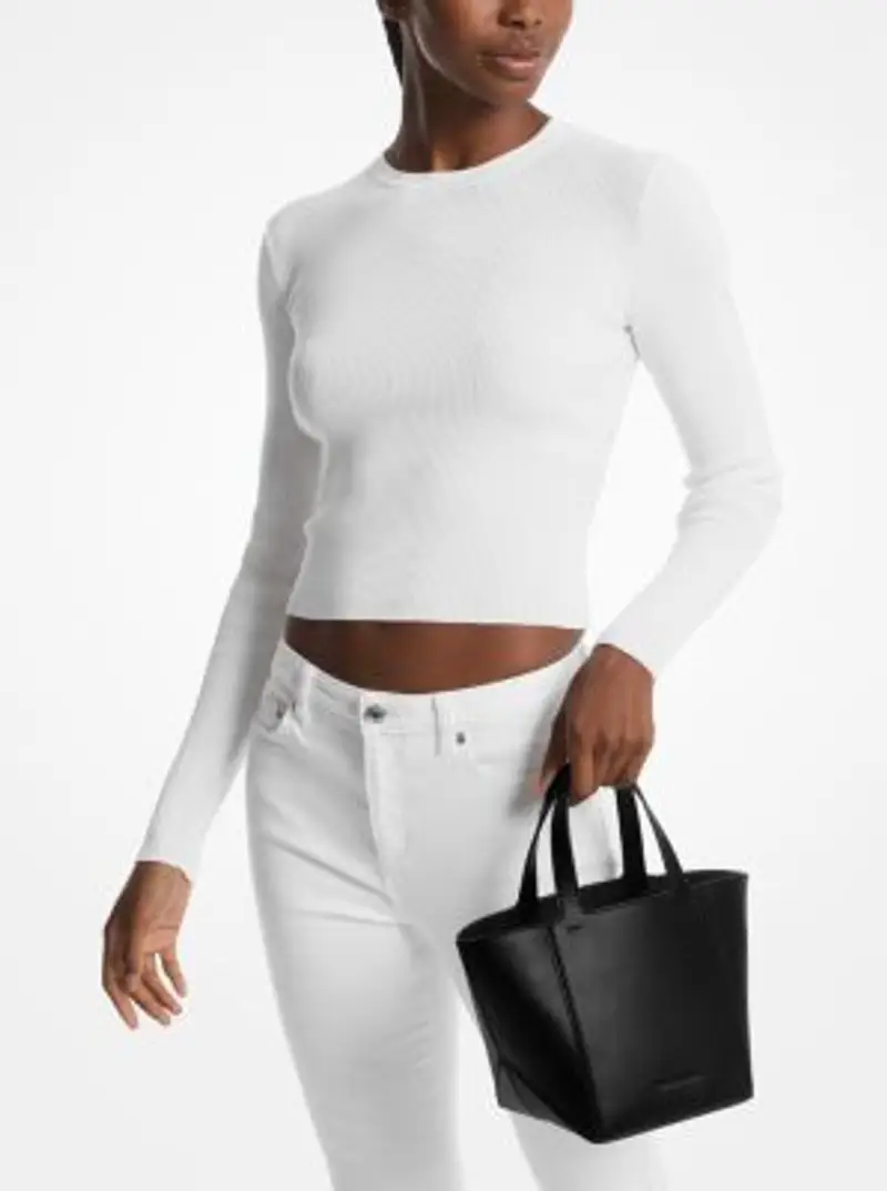 MK Borsa tote Jordi piccola in pelle - Nero - Michael Kors miniatura 3