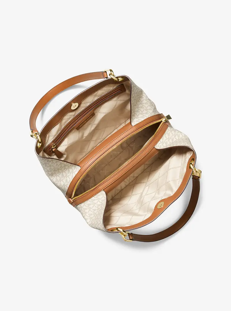 MK Borsa tote Kensington grande con logo - Naturale - Michael Kors miniatura 3