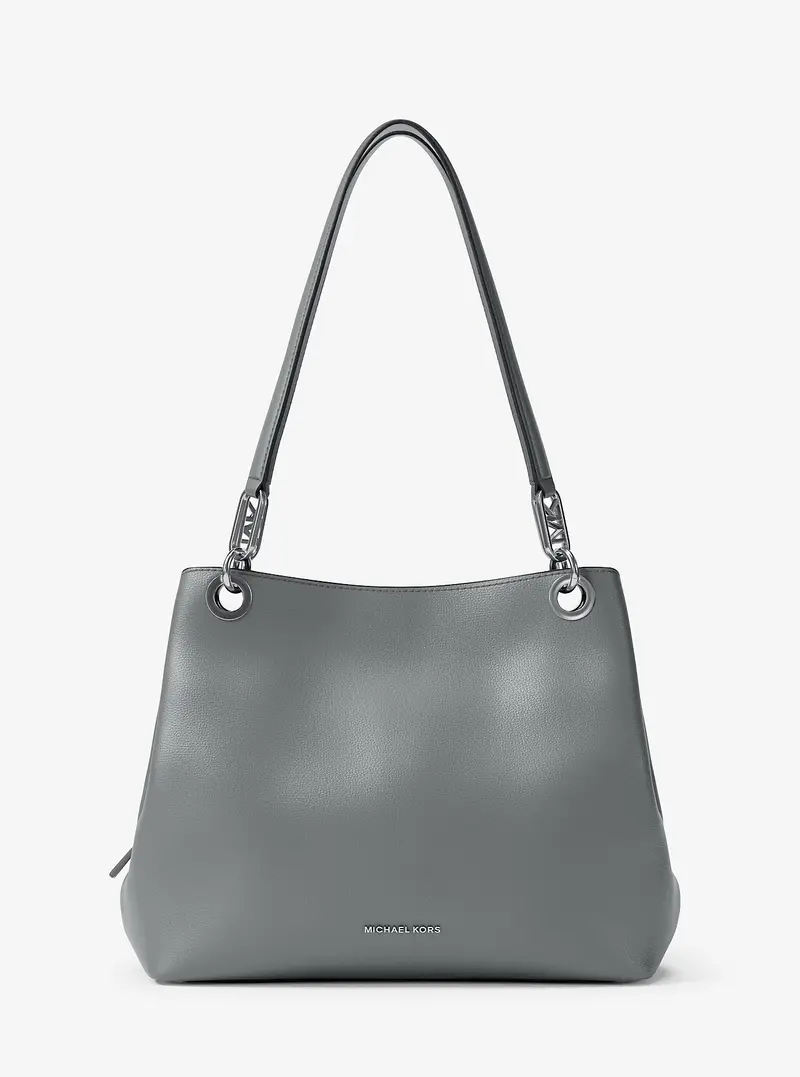 MK Borsa tote Kensington grande in pelle martellata - Grigio - Michael Kors