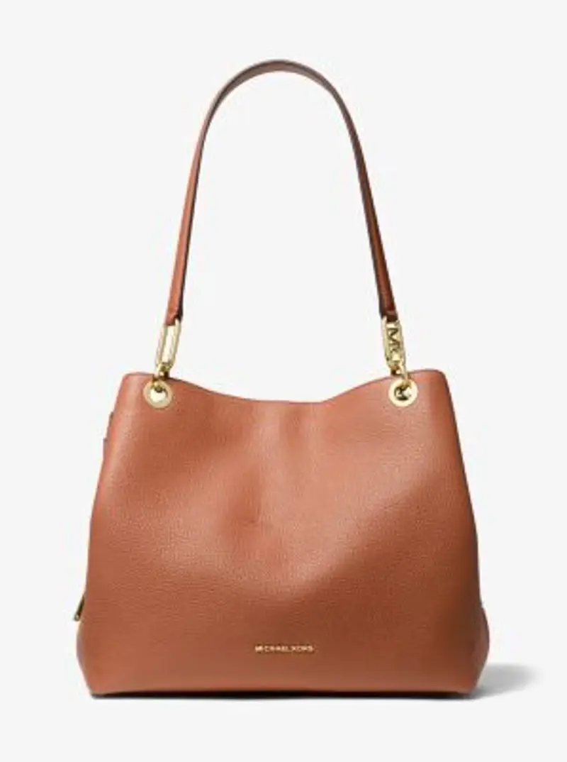 MK Borsa tote Kensington grande in pelle martellata - Marrone - Michael Kors miniatura 2