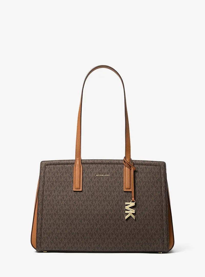 MK Borsa tote Laila media con logo - Marrone - Michael Kors