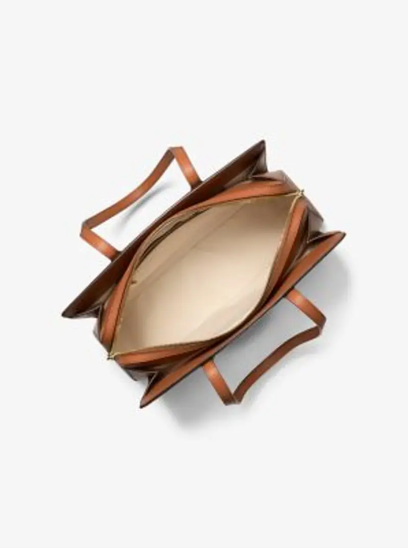 MK Borsa tote Laila media in pelle - Marrone - Michael Kors miniatura 2