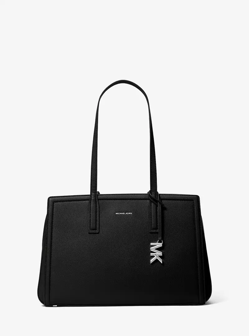 MK Borsa tote Laila media in pelle martellata - Nero - Michael Kors