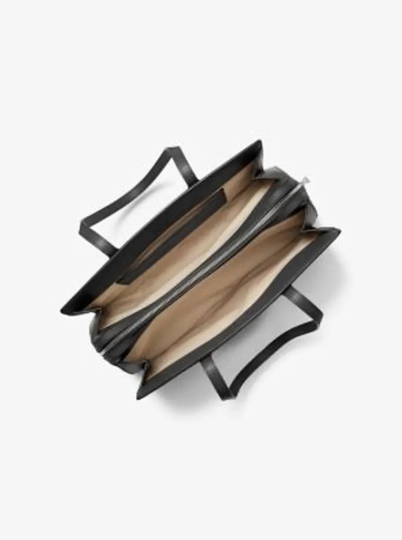 MK Borsa tote Laila media in pelle martellata - Nero - Michael Kors miniatura 2