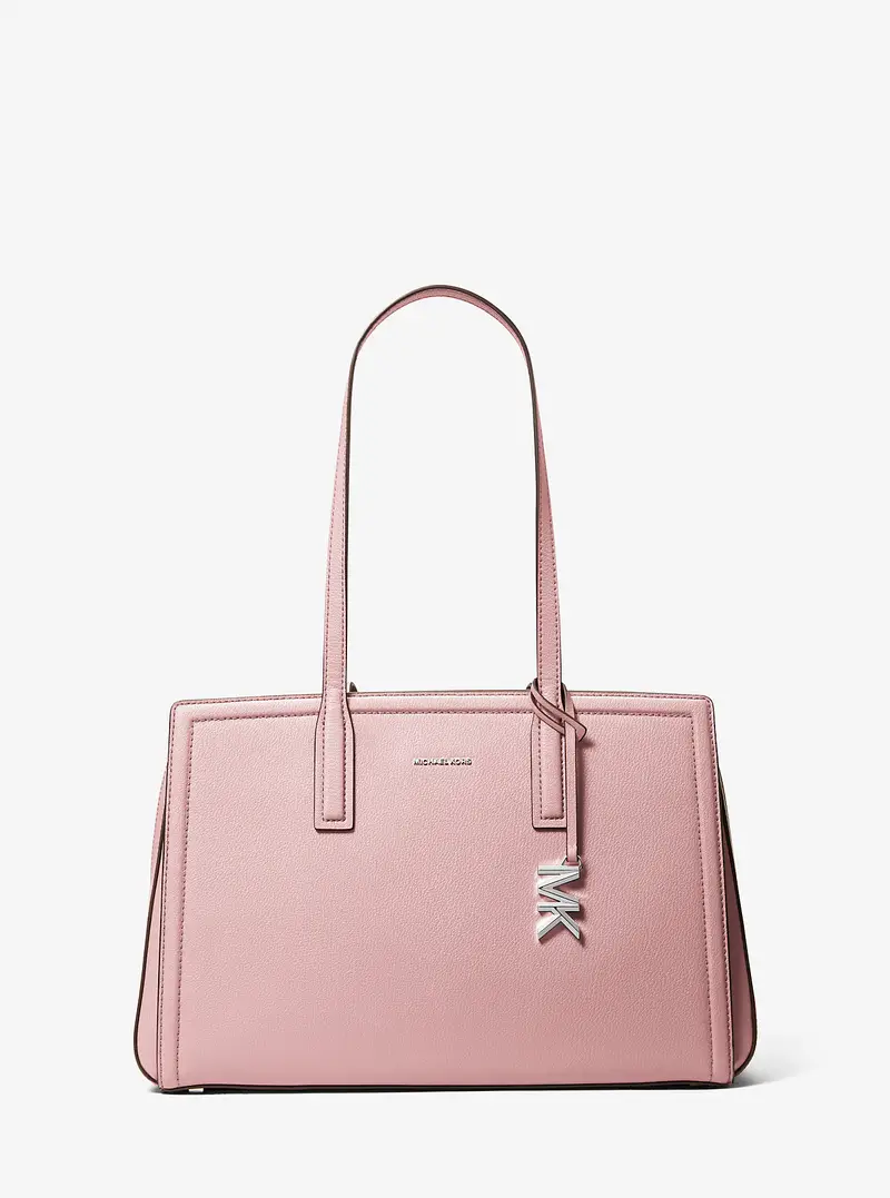 MK Borsa tote Laila media in pelle martellata - Rosa - Michael Kors