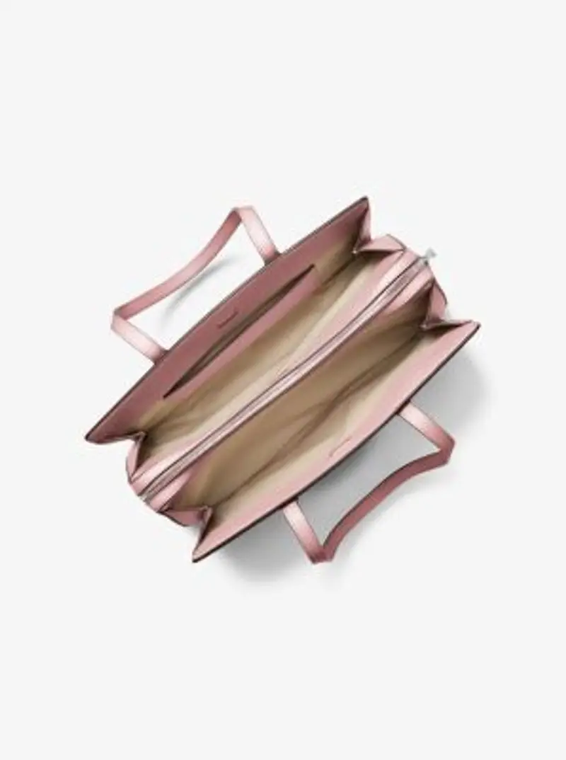 MK Borsa tote Laila media in pelle martellata - Rosa - Michael Kors miniatura 2