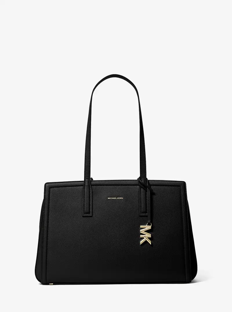 MK Borsa tote Laila media in pelle - Nero - Michael Kors