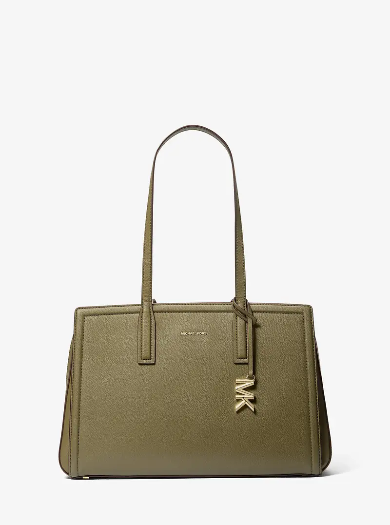 MK Borsa tote Laila media in pelle - Verde - Michael Kors