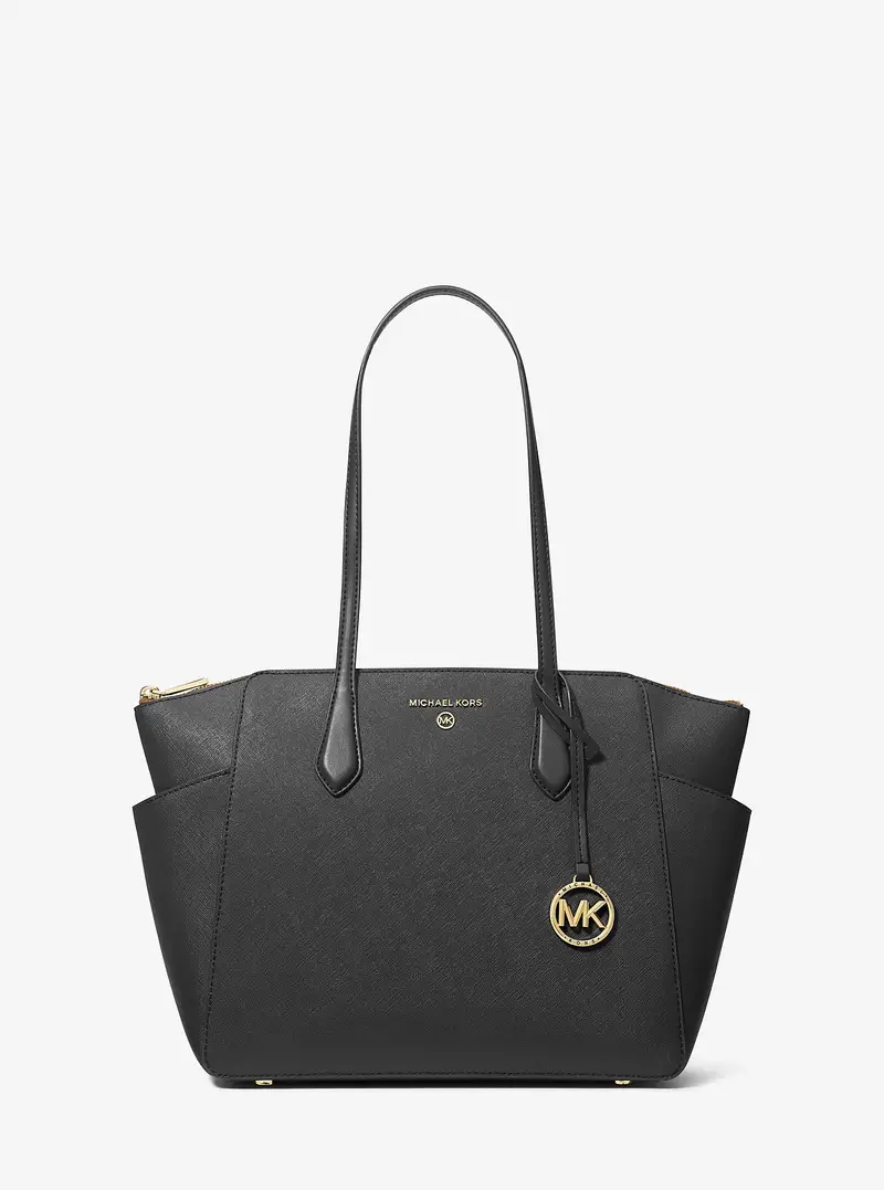 MK Borsa tote Marilyn media in pelle Saffiano - Nero - Michael Kors