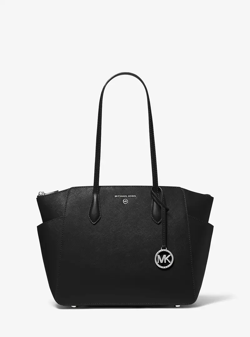 MK Borsa tote Marilyn media in pelle Saffiano - Nero - Michael Kors miniatura 2