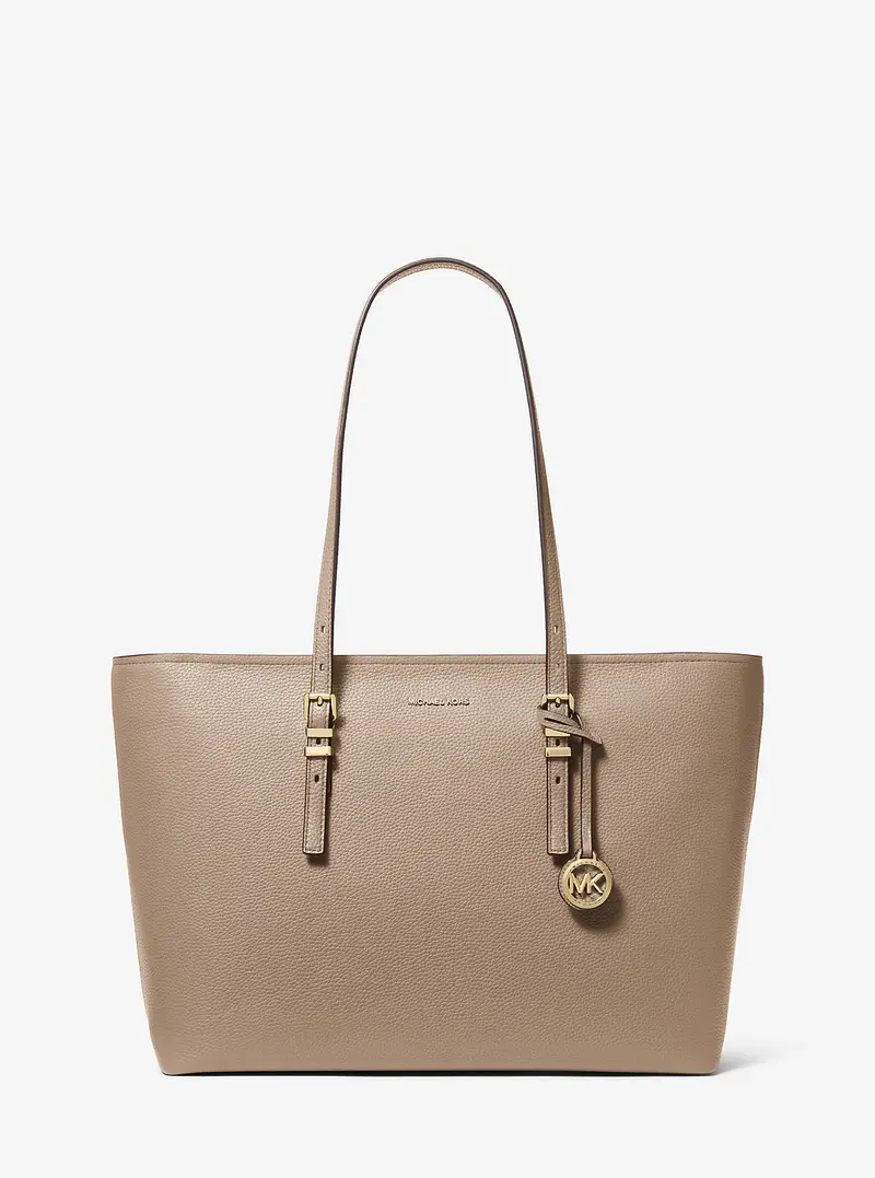 MK Borsa tote Quinn grande in pelle martellata - Naturale - Michael Kors