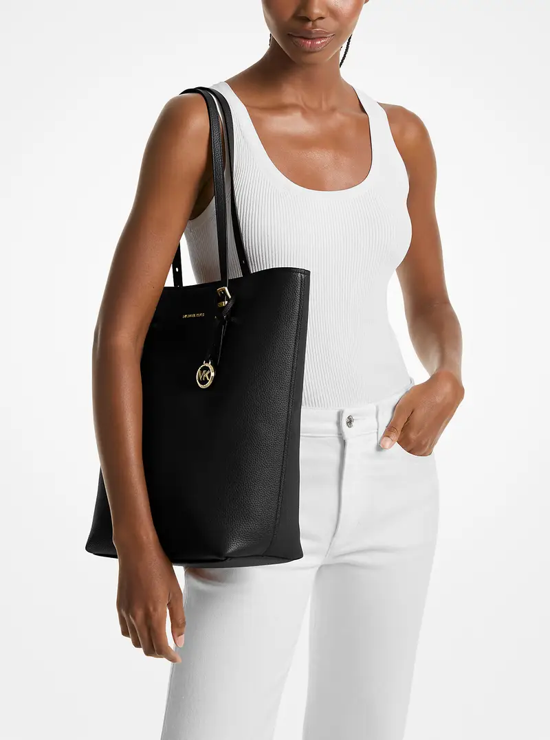 MK Borsa tote Quinn grande in pelle martellata - Nero - Michael Kors miniatura 2