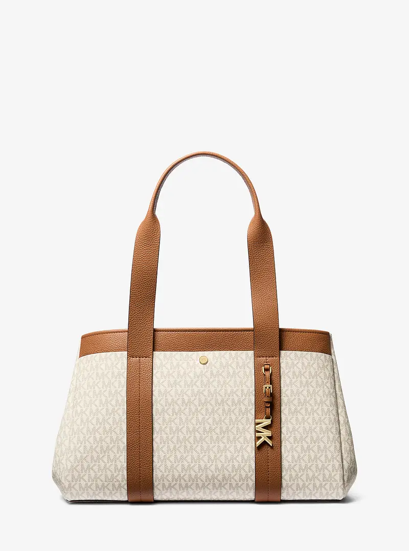 MK Borsa tote Romee grande in pelle con logo - Naturale - Michael Kors
