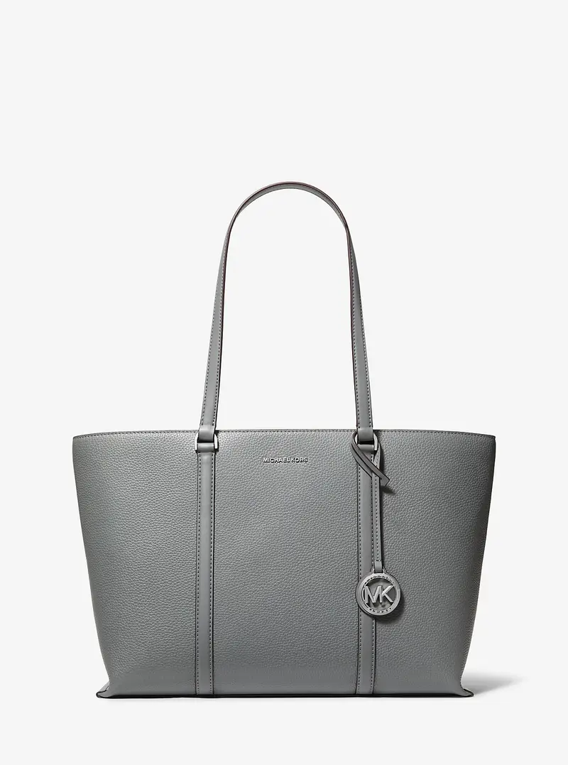 MK Borsa tote Temple grande in pelle martellata - Grigio - Michael Kors miniatura 2