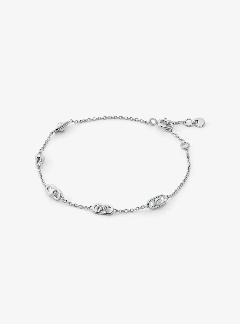MK Bracciale Astor piccolo con maglie a catena in argento sterling placcato in metallo prezioso - Argento - Michael Kors