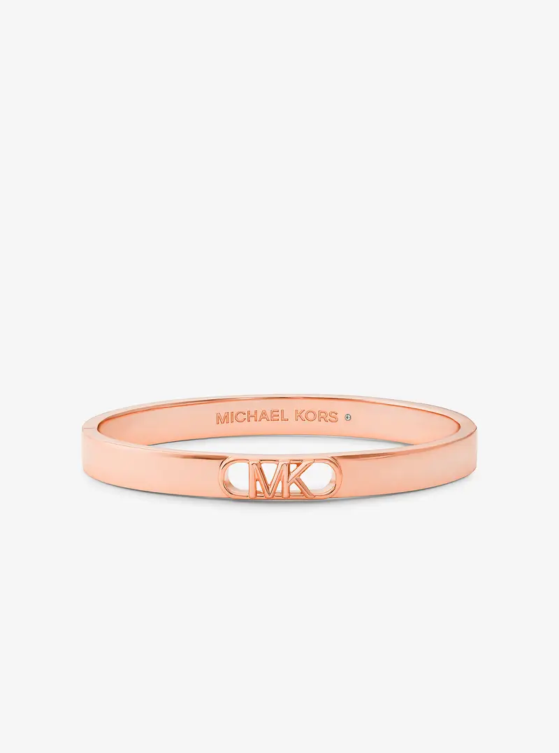 MK Bracciale rigido in ottone con logo Empire e placcatura in metallo prezioso - Oro Rosa - Michael Kors miniatura 2