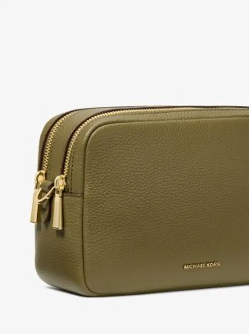 MK Camera bag a tracolla Bryant media in pelle martellata - Verde - Michael Kors miniatura 2