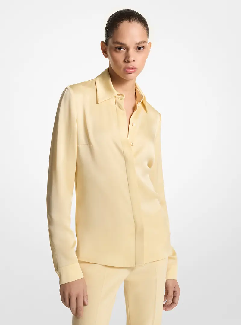 MK Camicia Hansen in charmeuse - Naturale - Michael Kors