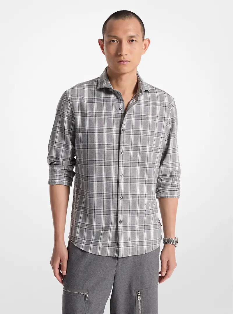 MK Camicia slim-fit in tessuto - Nero - Michael Kors