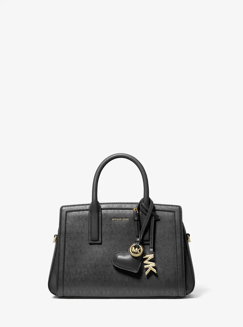MK Ciondolo da borsa in pelle a forma di cuore - Nero - Michael Kors miniatura 2