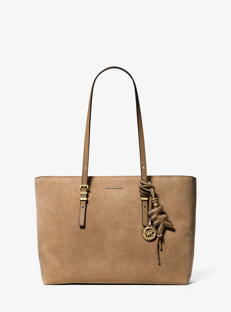 MK Ciondolo da borsa in pelle con logo - Naturale - Michael Kors miniatura 2
