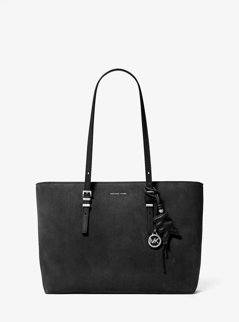 MK Ciondolo da borsa in pelle con logo - Nero - Michael Kors miniatura 2