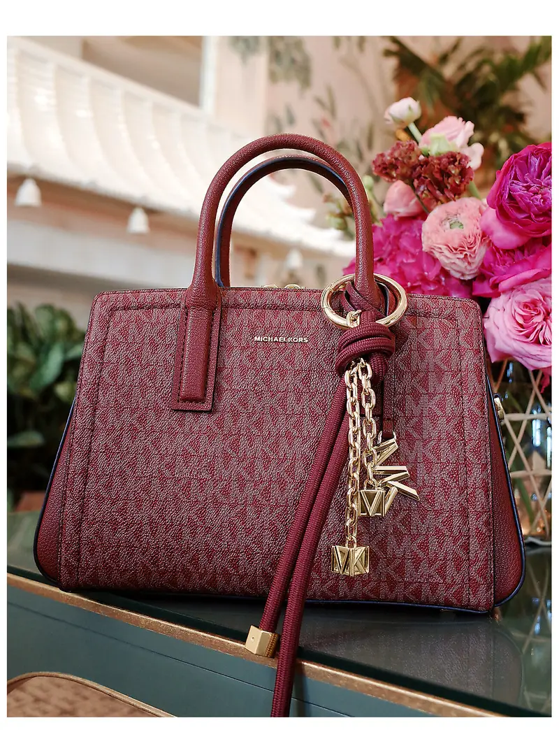 MK Ciondolo da borsa in tonalità oro con cordoncino - Viola - Michael Kors miniatura 3