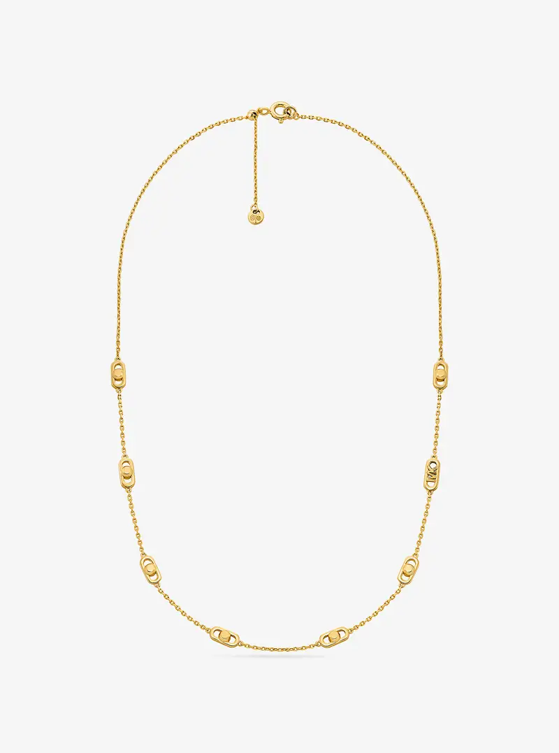 MK Collana Astor piccola con maglie a catena in argento sterling e placcatura in metallo prezioso - Oro - Michael Kors