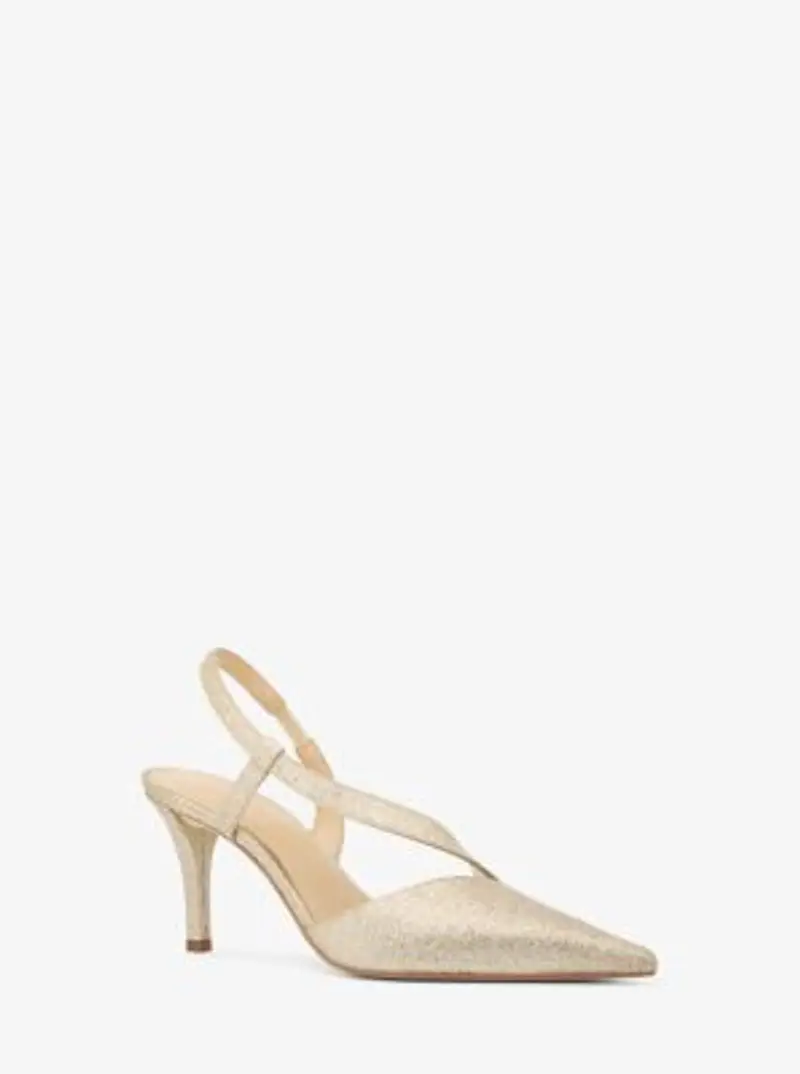 MK Décolleté Jaida in pelle con glitter - Oro - Michael Kors miniatura 2