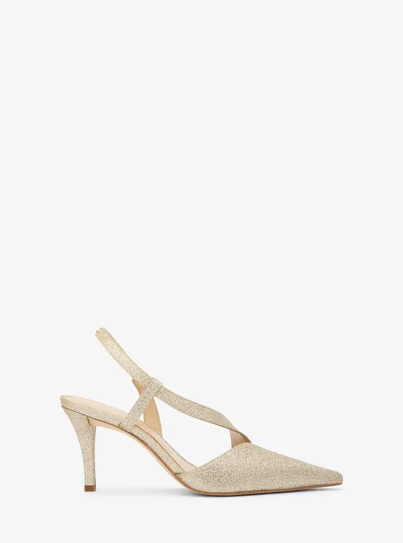 MK Décolleté Jaida in pelle con glitter - Oro - Michael Kors miniatura 3