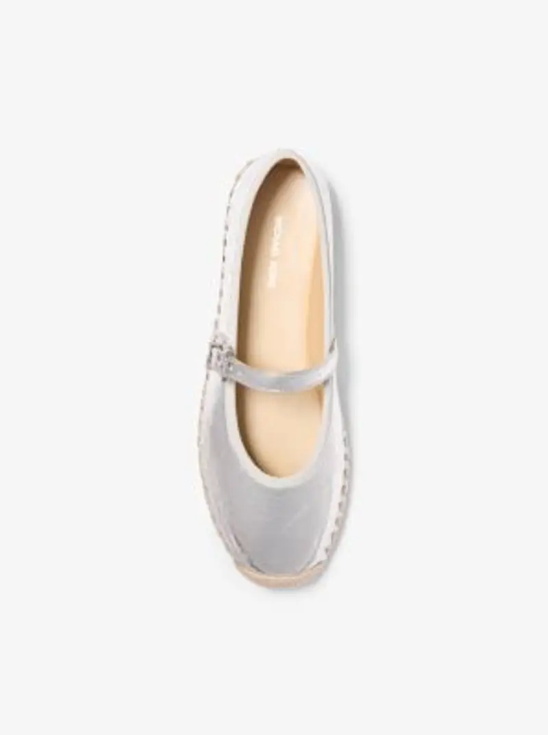 MK Espadrilla stile ballerina Lynn in pelle metallizzata - Argento - Michael Kors miniatura 2