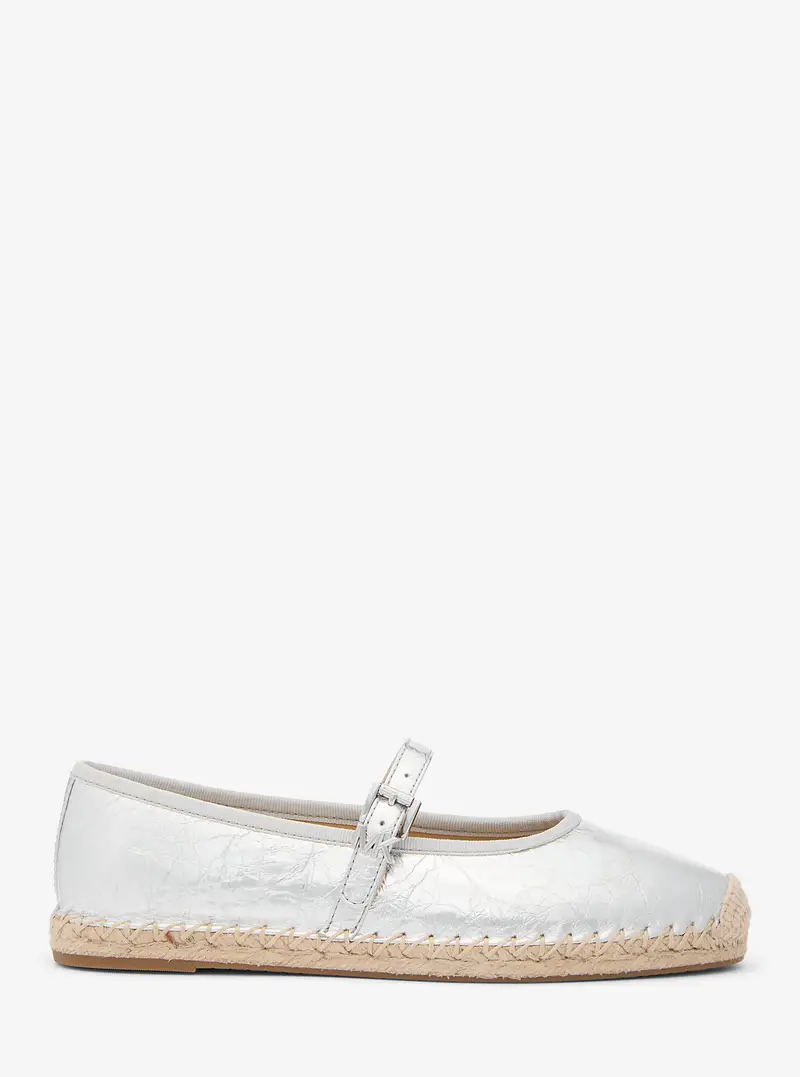 MK Espadrilla stile ballerina Lynn in pelle metallizzata - Argento - Michael Kors miniatura 3