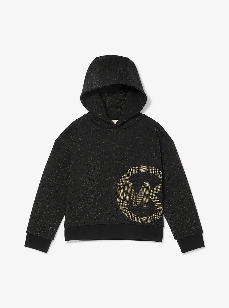 MK Felpa con cappuccio in maglia metallizzata con logo e borchie - Nero - Michael Kors miniatura 2